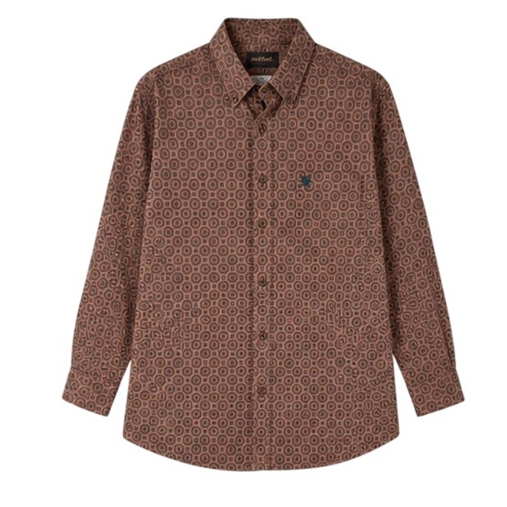 Ariat Omega Classic LS Shirt XXL Acorn Brown Medallion 10033619